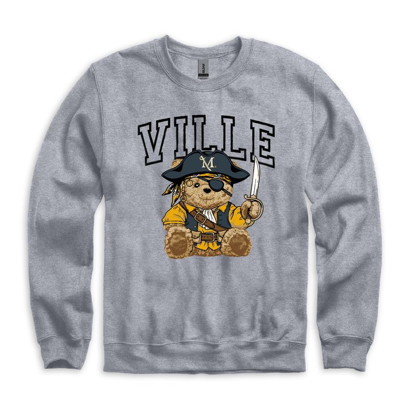 Millersville Pirate Bear Crew Sport Grey