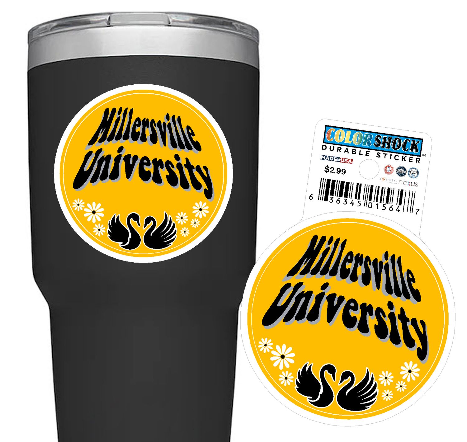 Millersville Daisy and Swan Durable Sticker