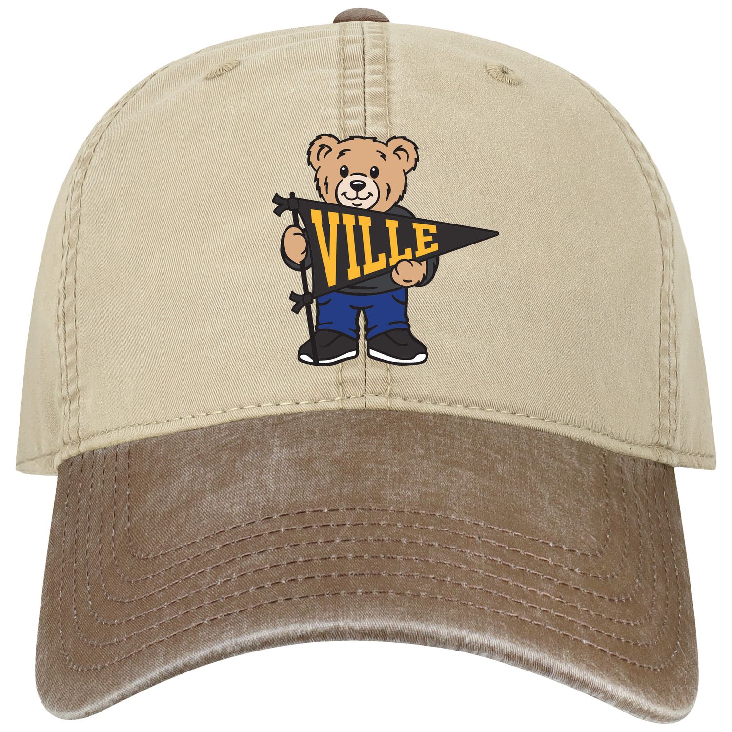 Terra Twill Hat with Embroidered Bear Khaki/Brown