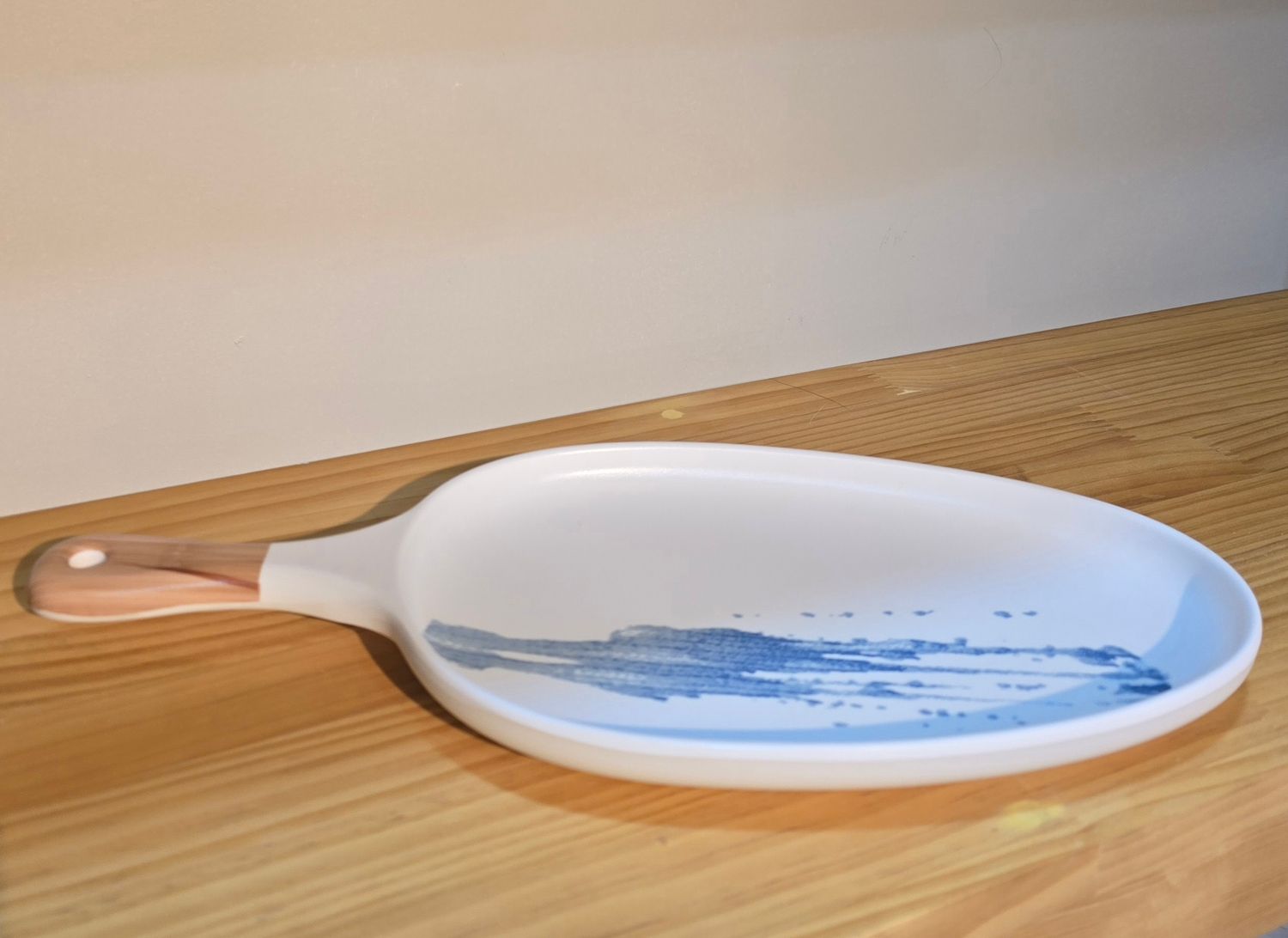 14.5" Oval hand-holding plate, Color: Wave ink