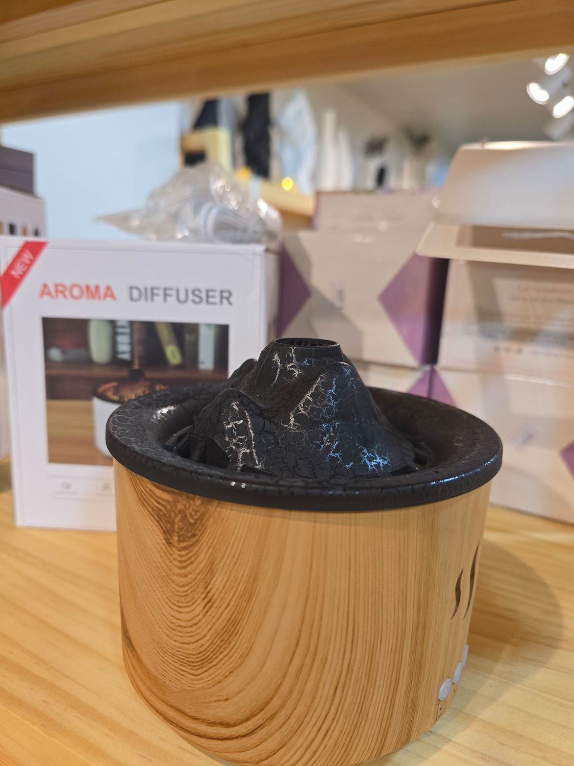 Desktop volcanic aroma diffuser, Color：wood, white