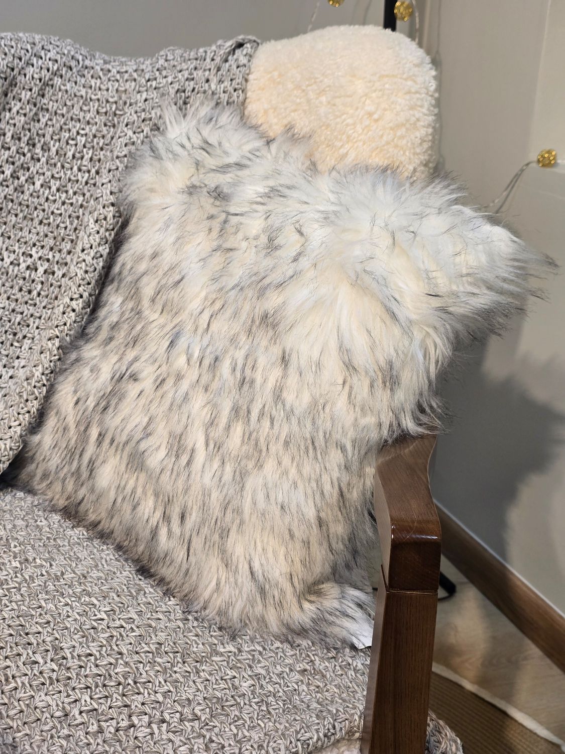 Cushion, Size: 45*42cm, Color: pink, white-grey and white