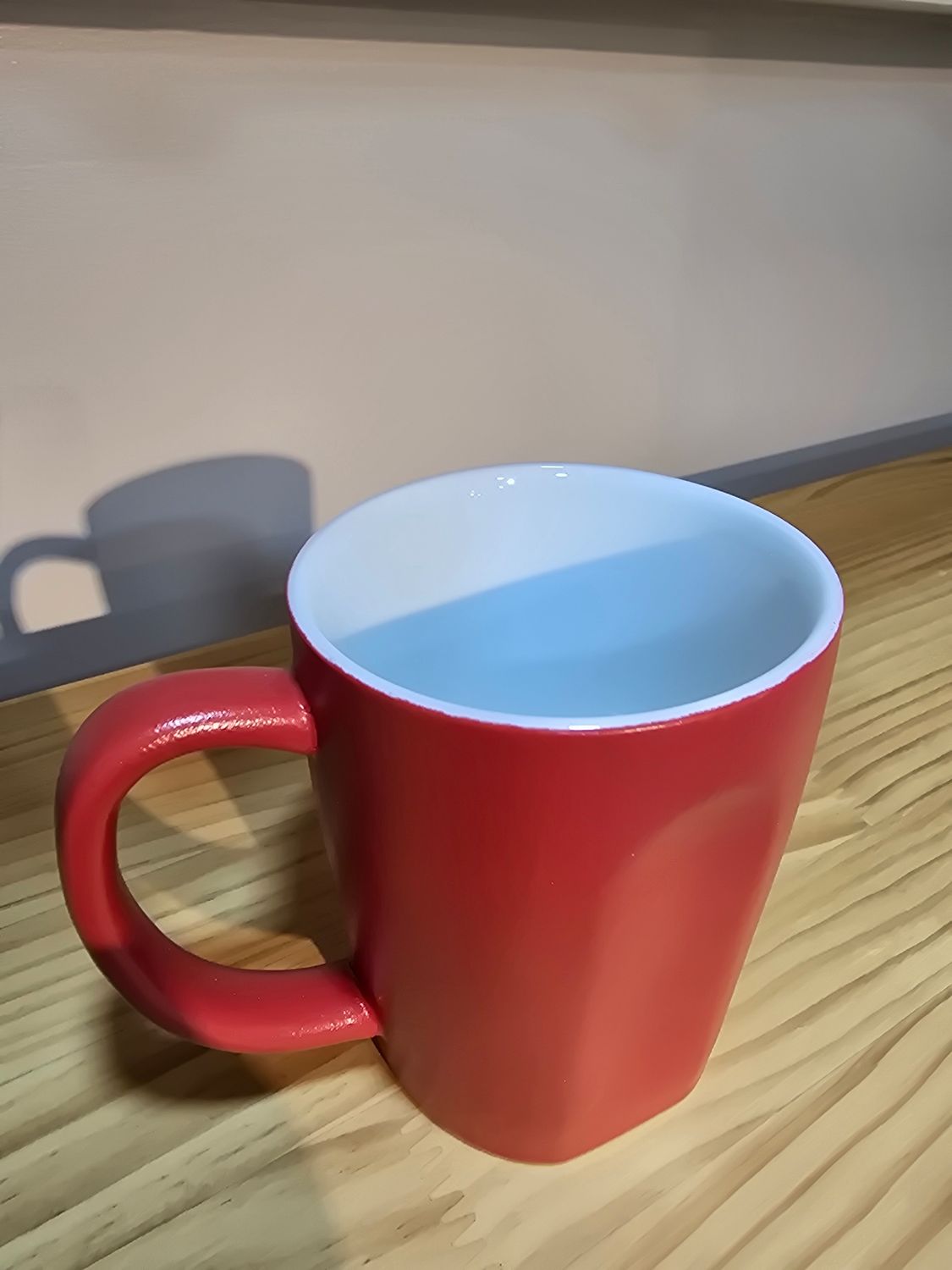 Big size single handle frosted maker cup, Color: Red and orange