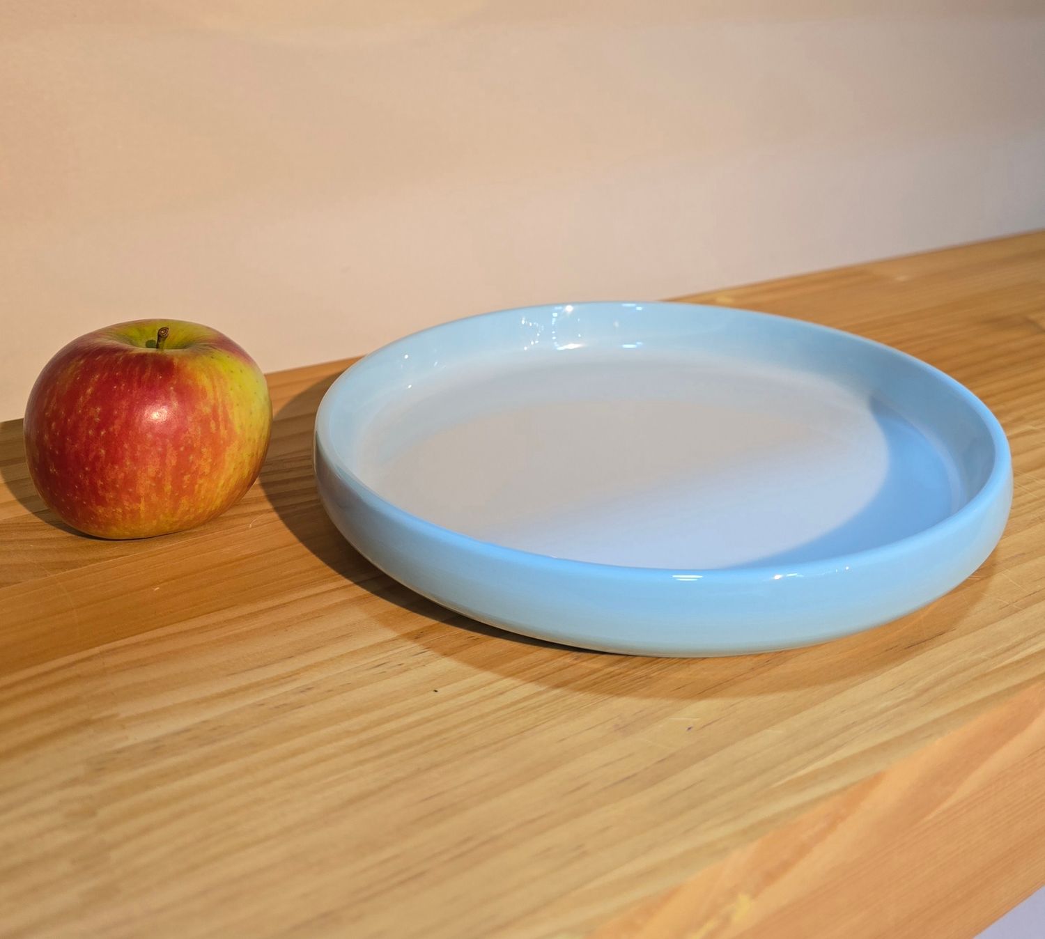 8" Deep round plate, Color: Smoky blue