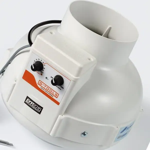 Inline fan G-tools 125 with fancontroller 420m3/hr