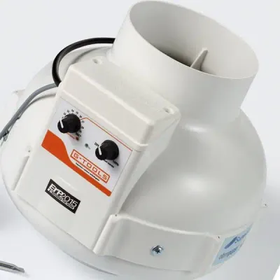 Inline fan G-tools 125 with fancontroller 420m3/hr