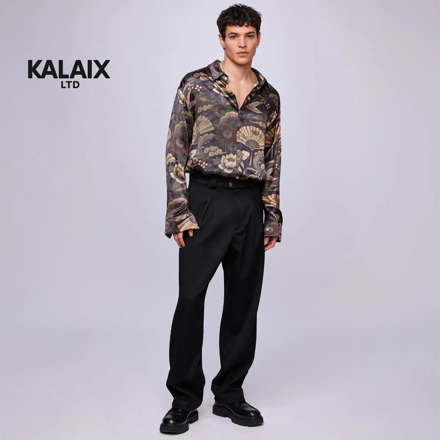 The Kyoto Gold Koi Satin Shirt