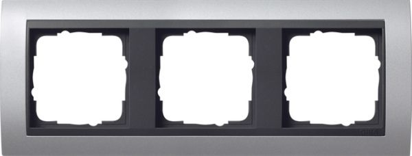 GIRA Rahmen 021306 3fach + ZR Anth Event Farbe Alu