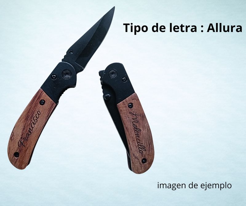 Navaja plegable con empuñadura de madera natural