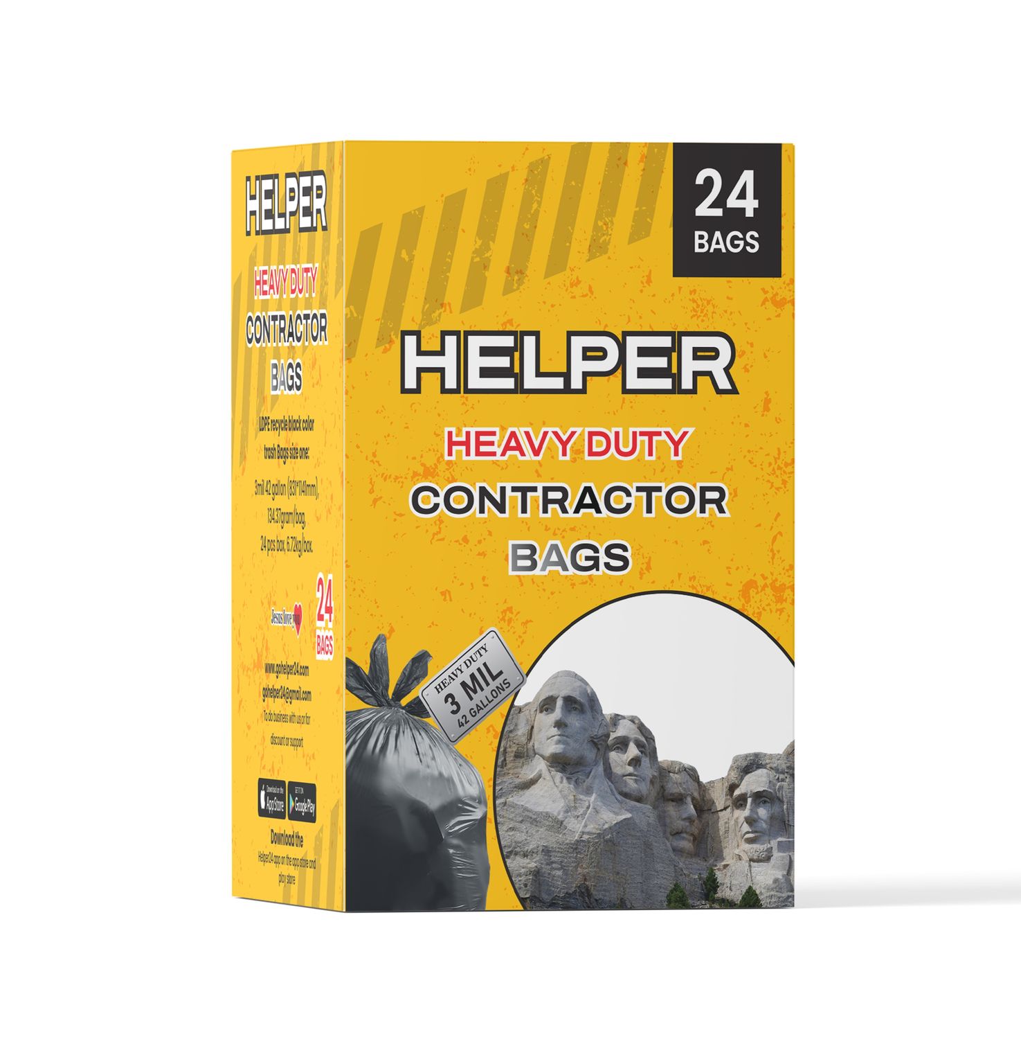 HELPER™ Heavy-Duty 42-Gallon Contractor Trash Bags | Quick Task Shop