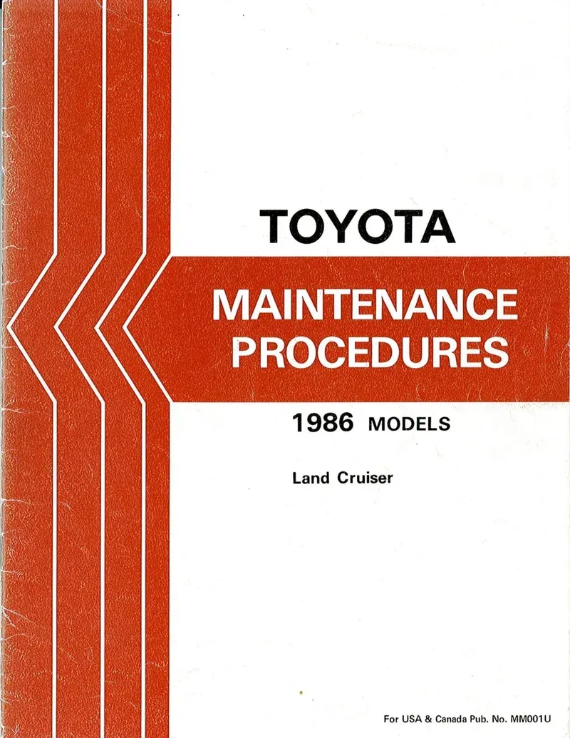 Maintenance Procedures toyota land cruiser 1986