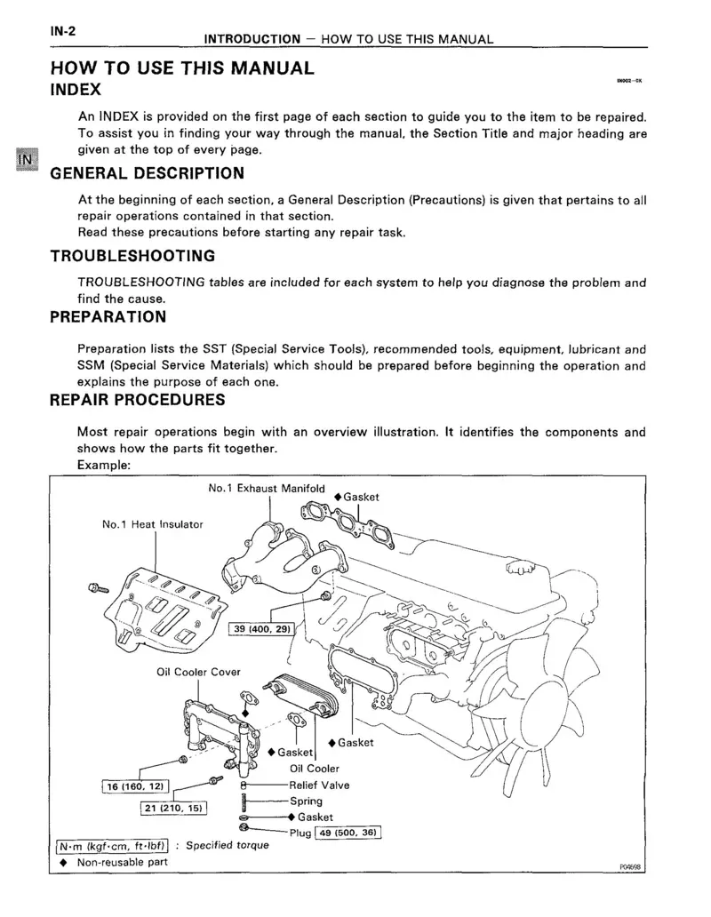 1992 1FZ-FE 1FZ-F Engine manual RM321E