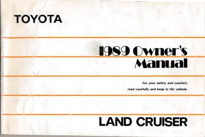 1989 Land Cruiser Owner's Manual US