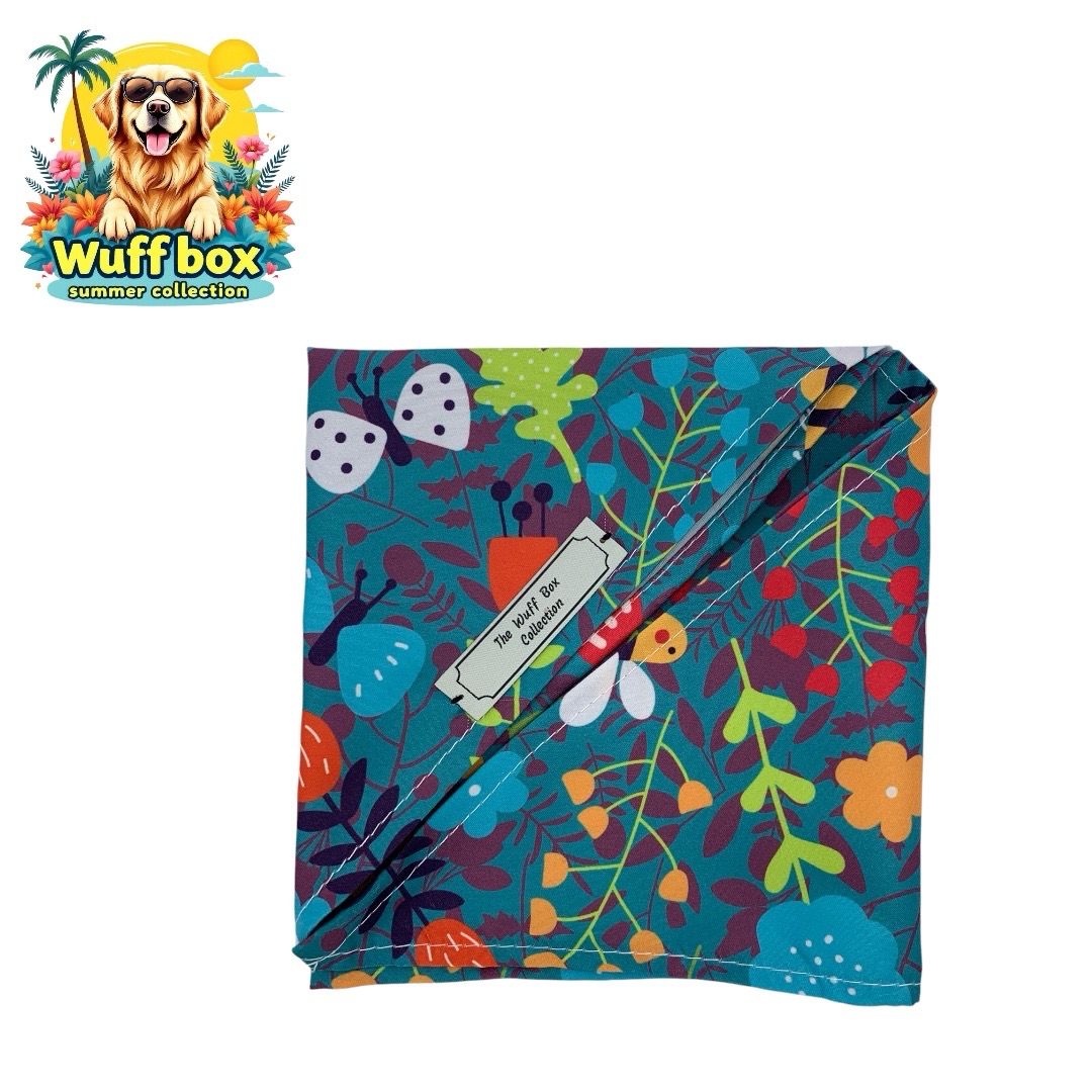 Teal Floral Summer Bandana