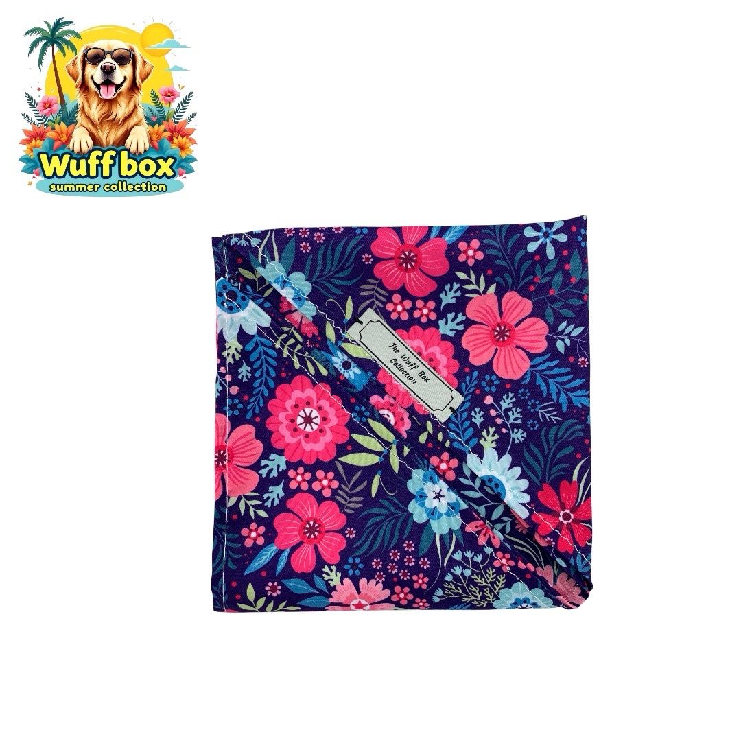 Navy Blue Floral Bandana