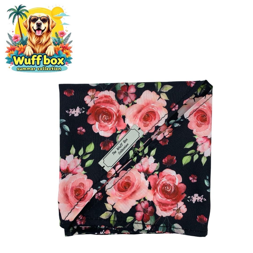 Black Rose Print Bandana