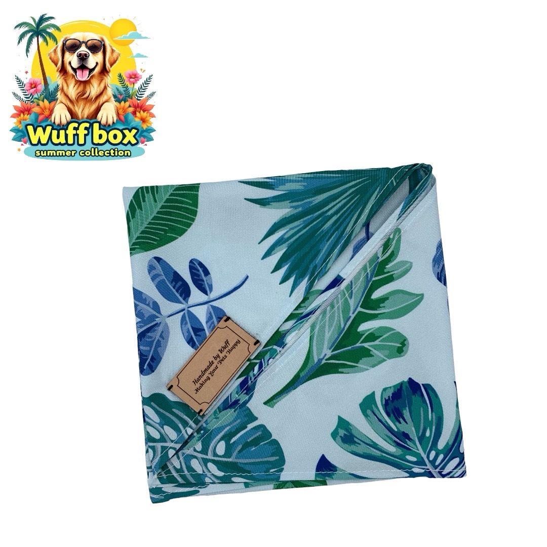 White Leaf Print Bandana