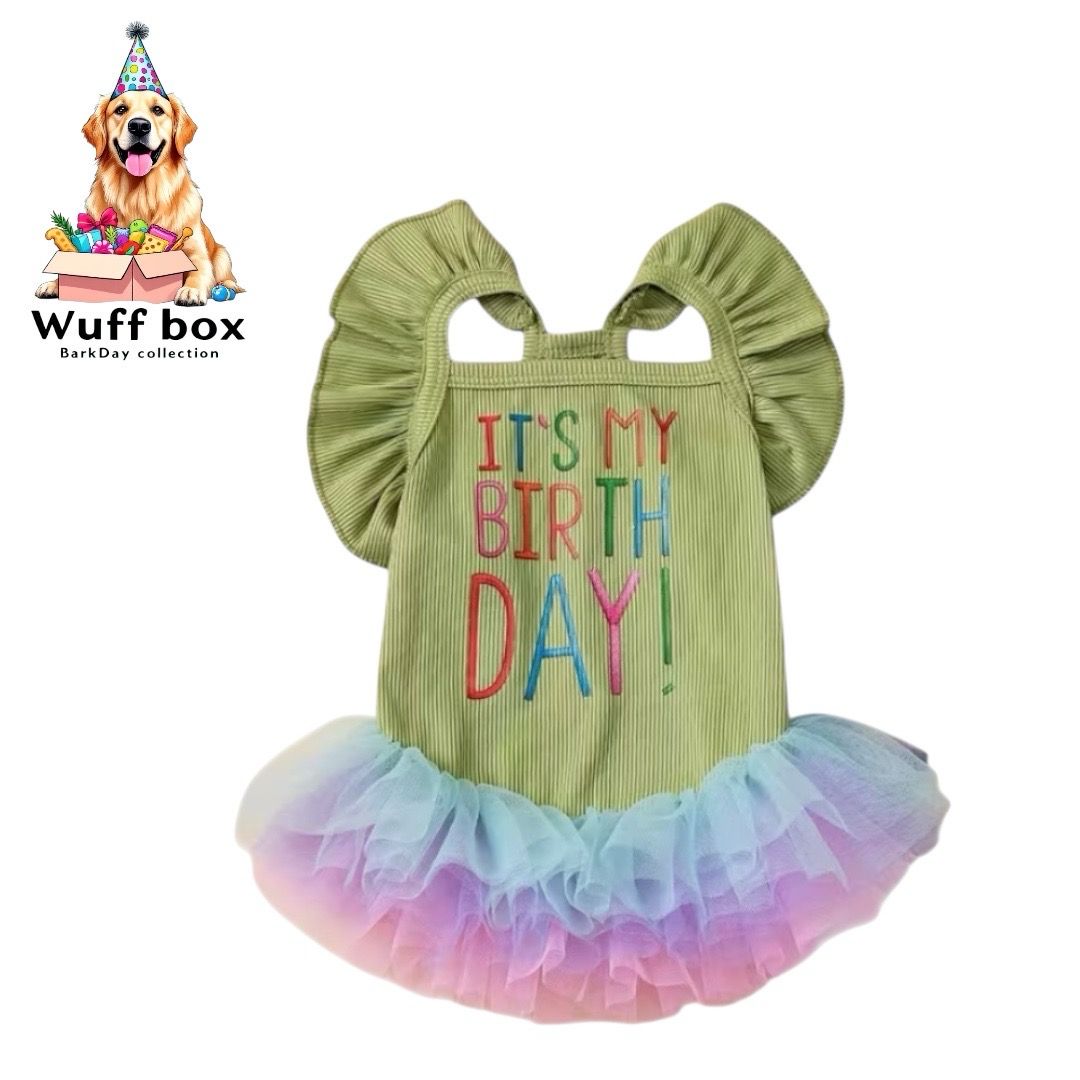 Olive Green BarkDay Tutu Dress