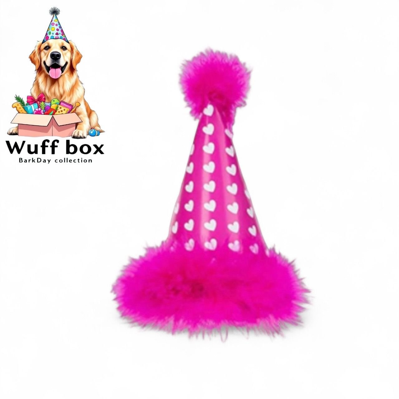 Pink Polkadot Feather BarkDay Hat