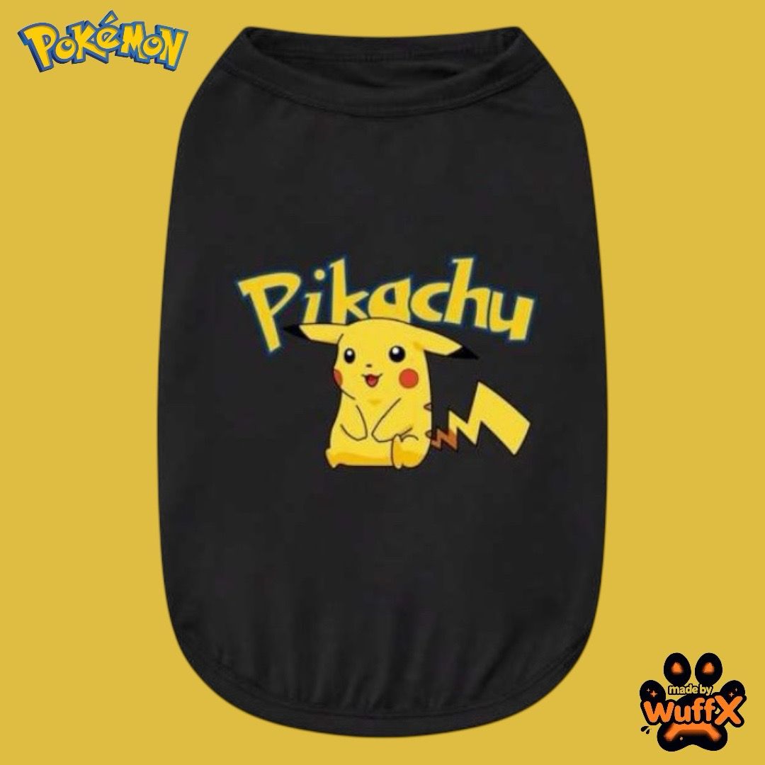 Pokémon Pikáchu Print Black Tank