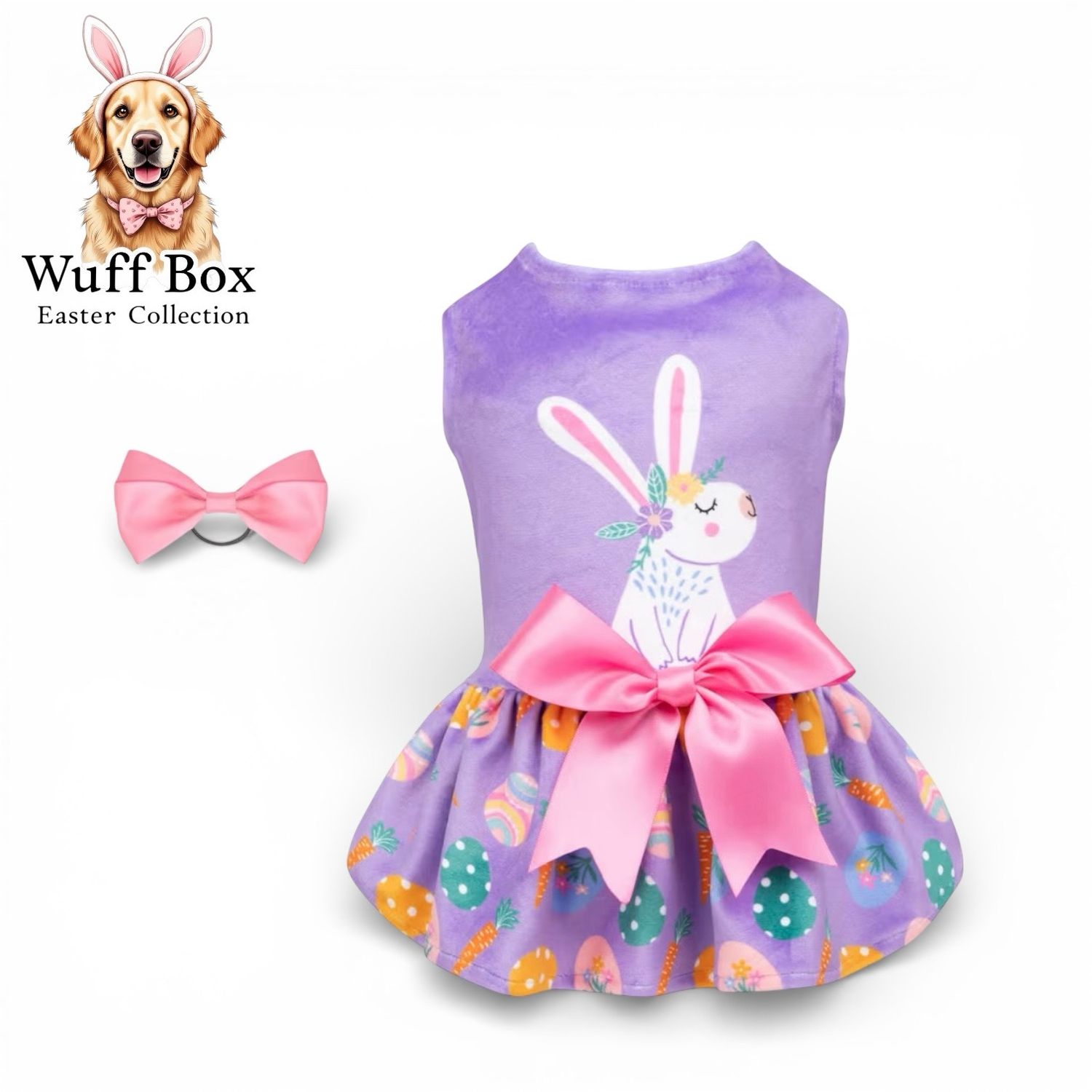 Cutebone Velvet Easter Bunny Dress