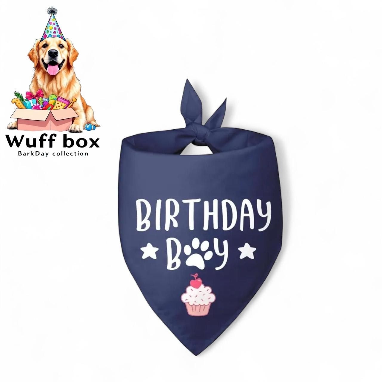 Dark Blue “Birthday Boy” Bandana