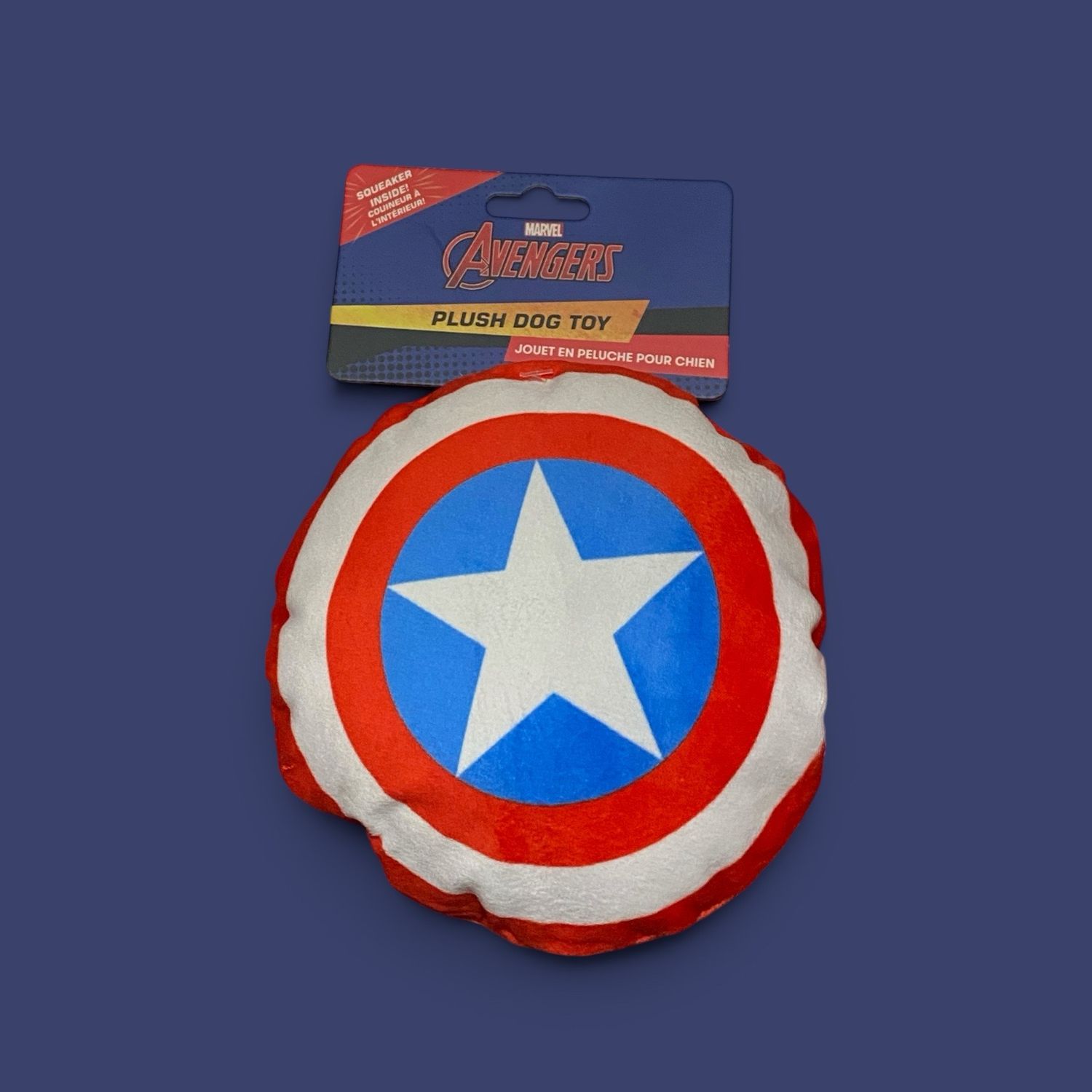 Marvel Avengers Captain America Shield Plush Dog Toy