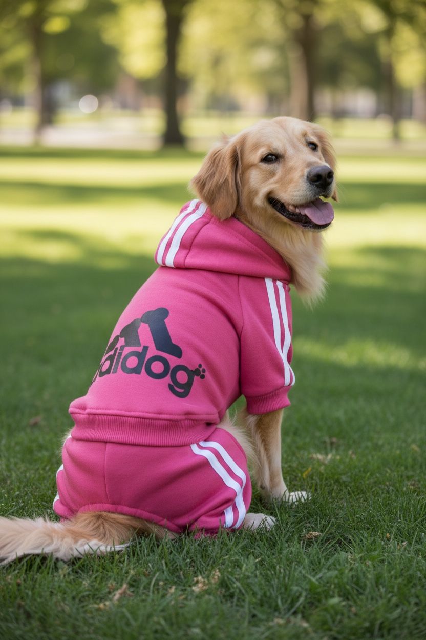 Dark Pink Adidog Onesie Sweats