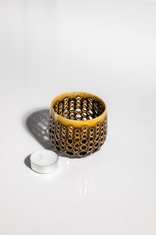 Mid century modern candleholder handmade in united state