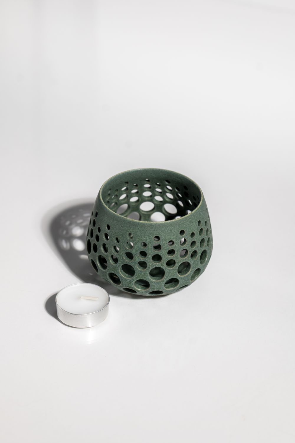 Forest Green matte nightlight for use with tealight candleholder made by hand by CORTERRA