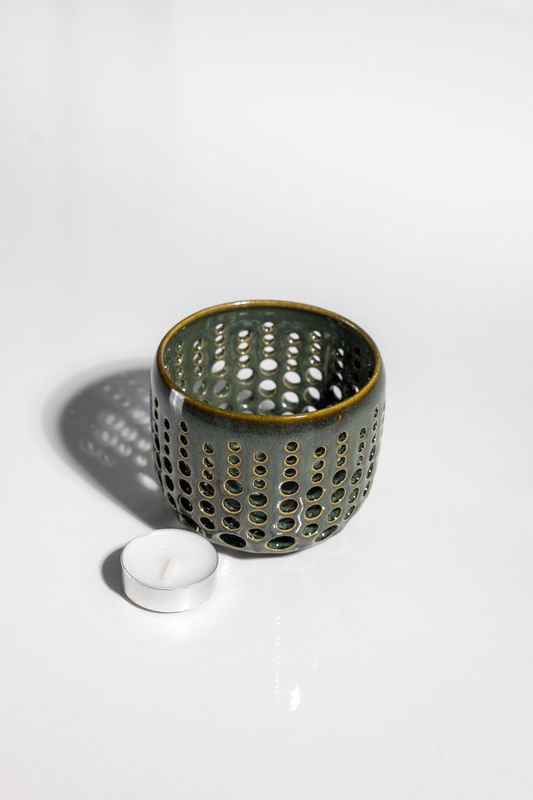 Hand-thrown ceramics for a home-warming gift to a candle lover. Made by CORTERRA Clay pottery studio in USA