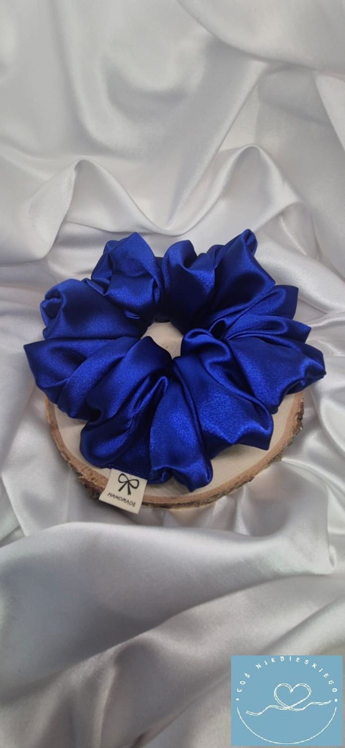 Gumka do włosów scrunchie chaber z lycrą