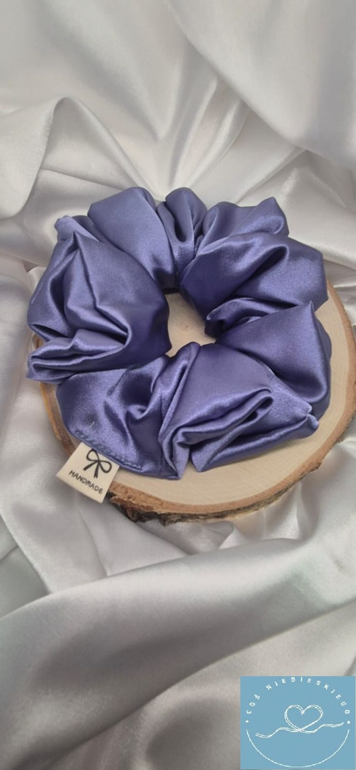 Gumka do włosów scrunchie jasny fiolet z lycrą