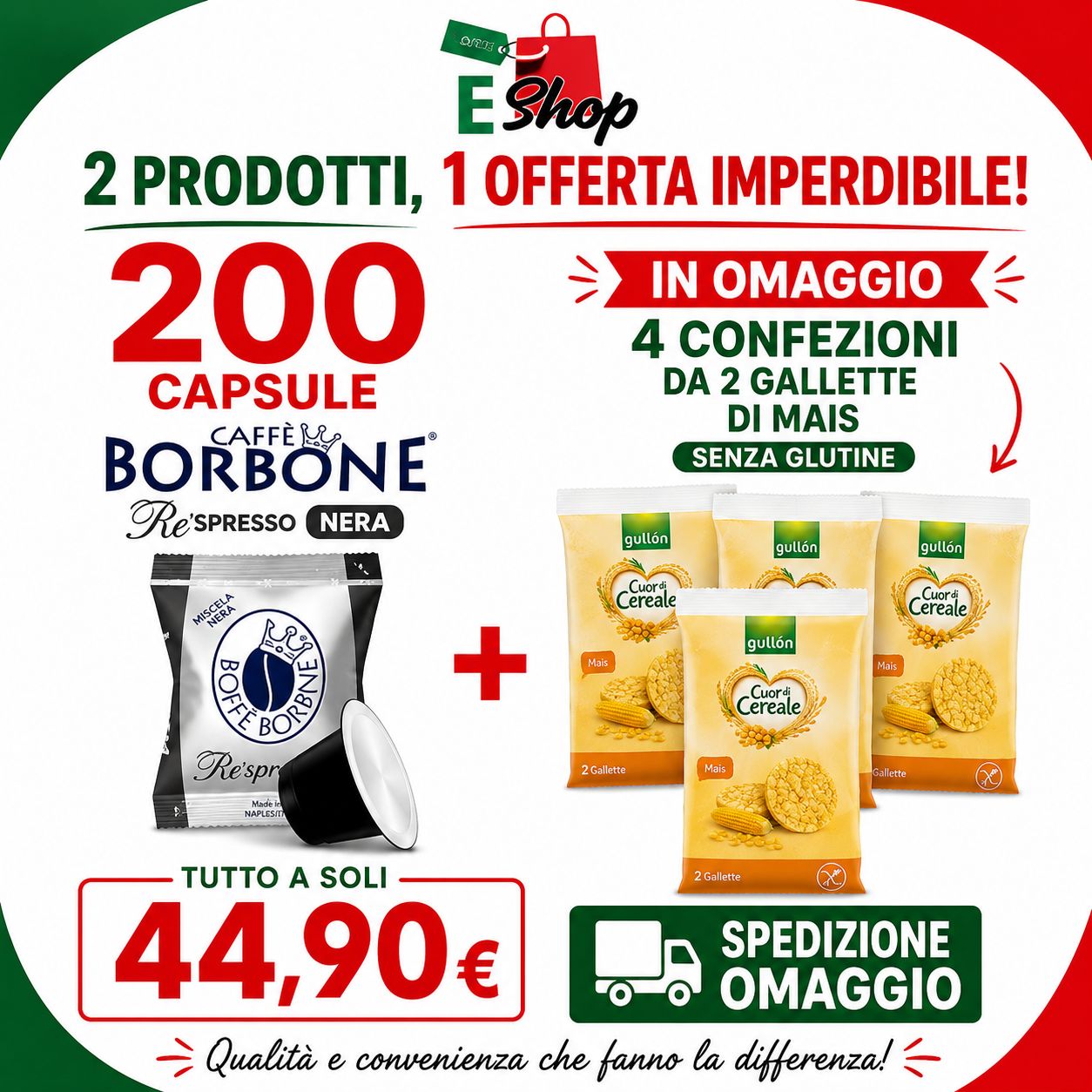 PROMO 200 Respresso Nera + Gallette Mais Senza Glutine