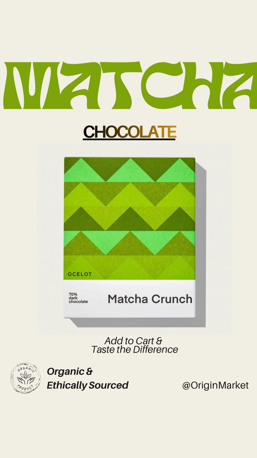 Ocelot Matcha Crunch Dark Chocolate