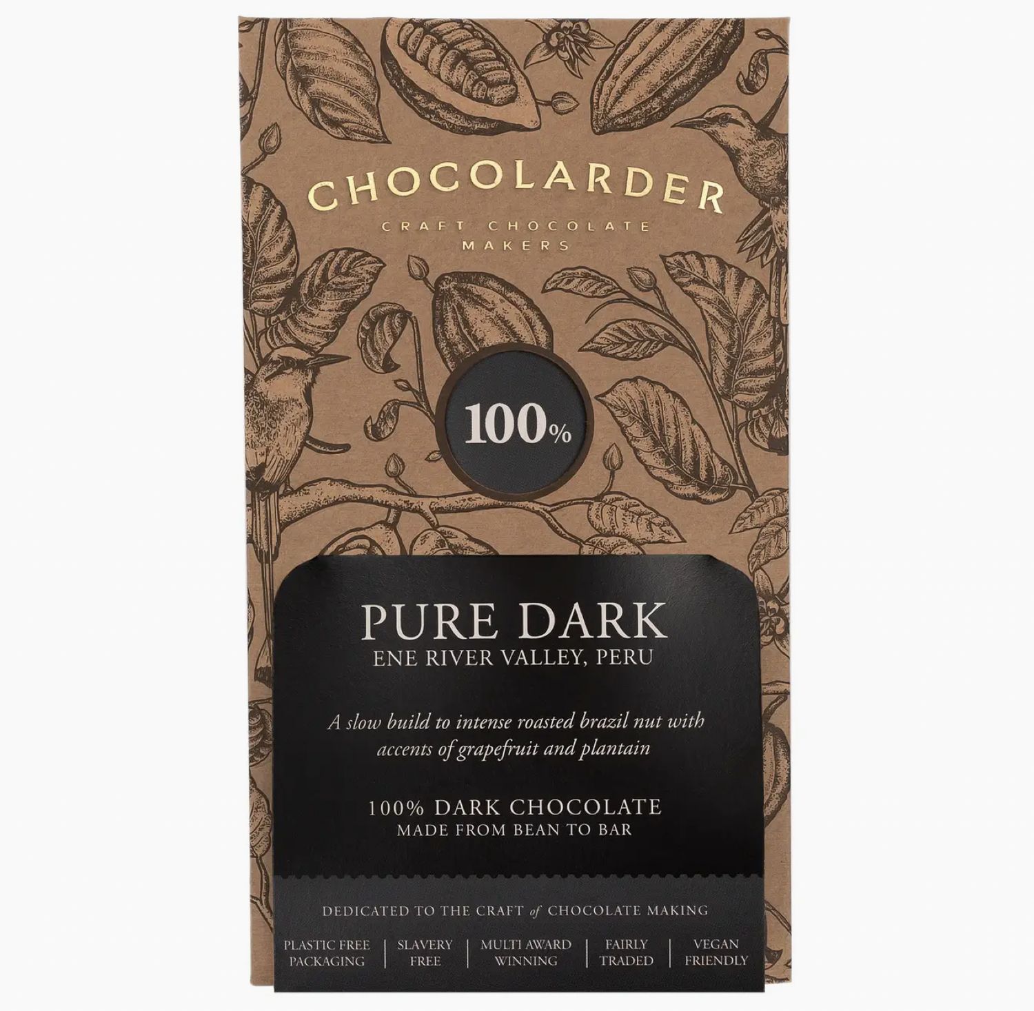 Chocolatier Pure Dark 100% Chocolate Bar