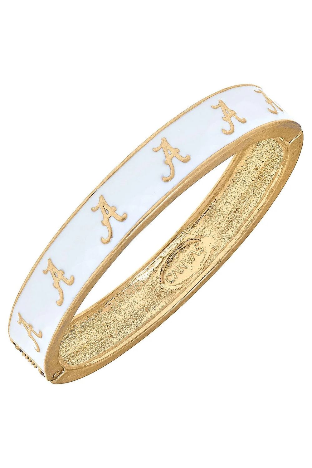 Alabama "A" Logo Enamel Bangle, white
