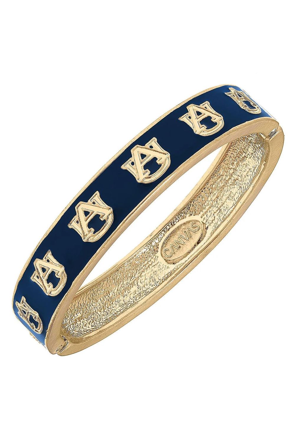 Auburn Tigers Sculpted Enamel Logo Hinge Bangle, Navy