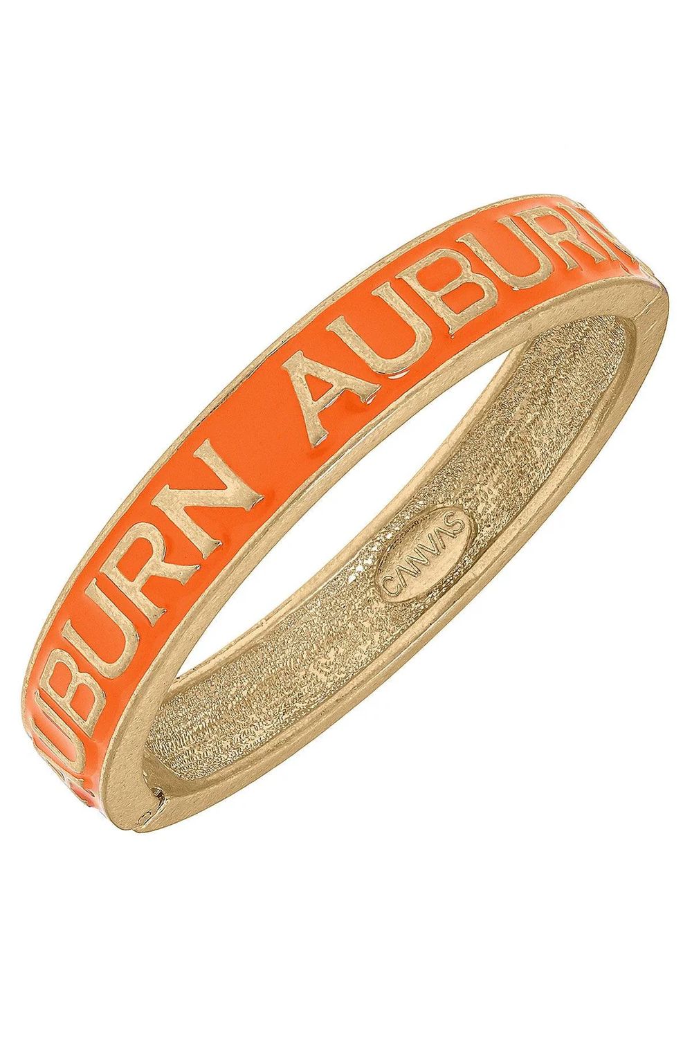 Auburn Tigers Sculpted Enamel Hinge Bangle in Orange