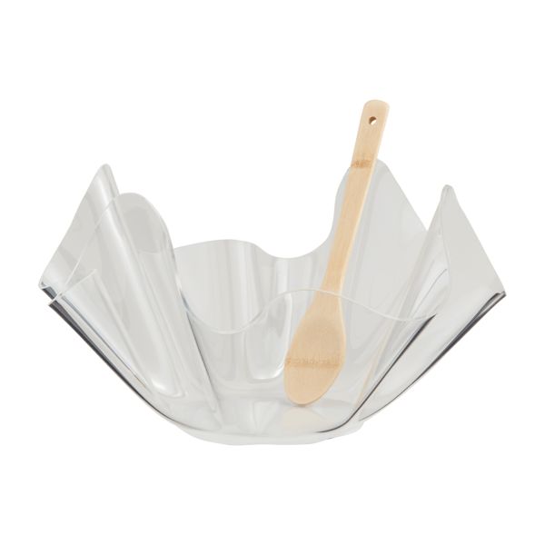 Acrylic Ruffle Bowl Set, wood spatula ::718540193372 | 46000401
