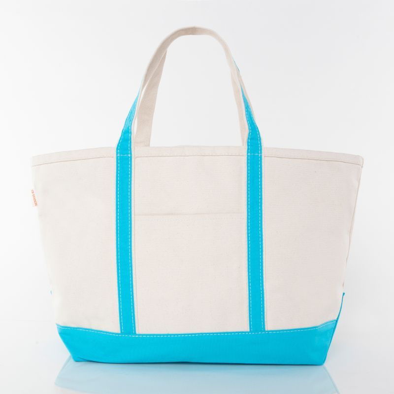 Large Classic Tote, turquoise / canvas | 5108