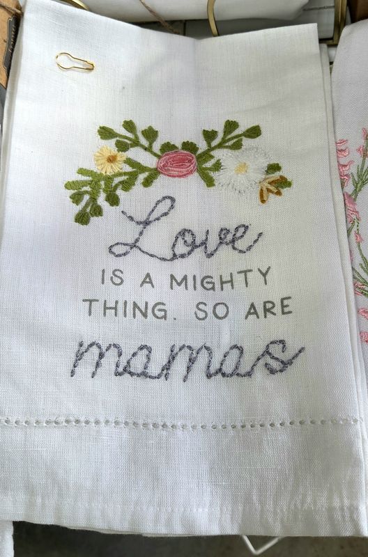 Love Mom Embroidery Towel, love is a mighty thing ::718540192535 | 42170191L