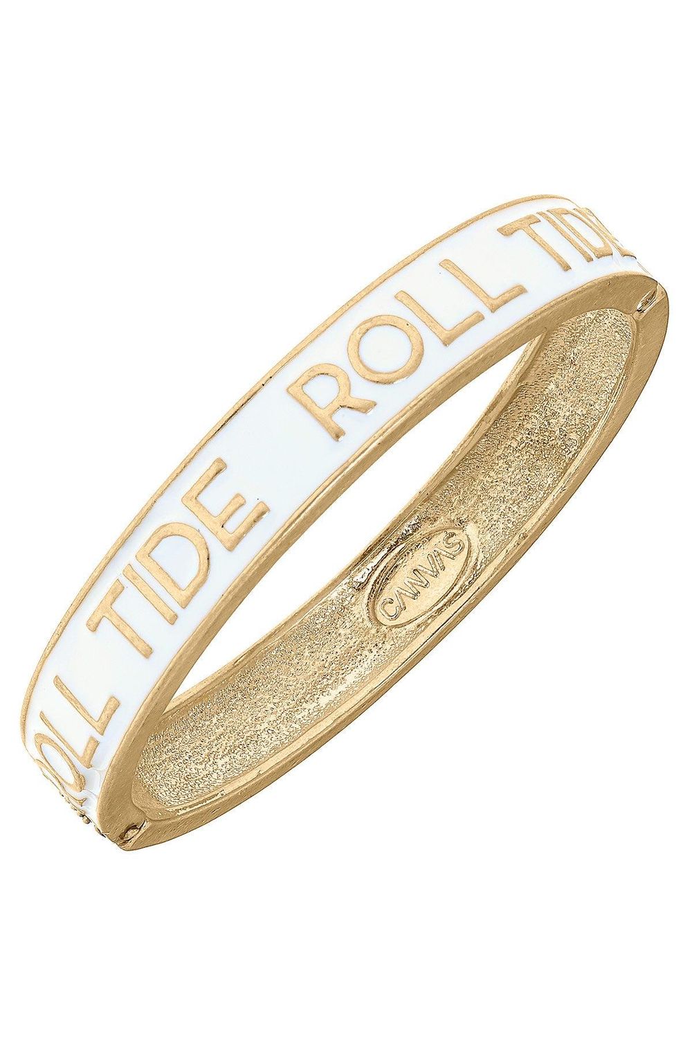 Roll Tide Enamel Bangle, white