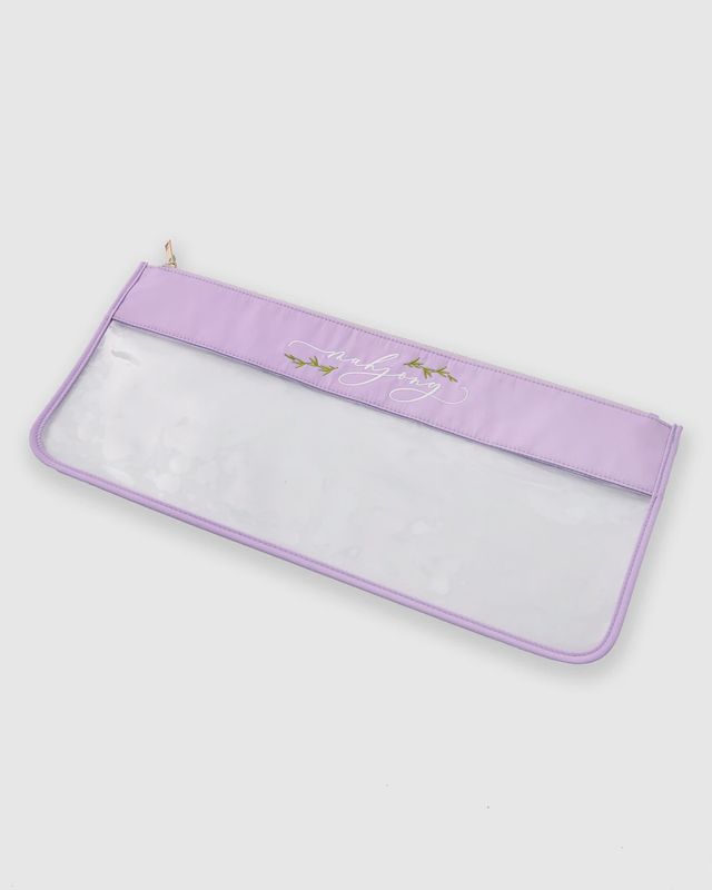 Lilac Script Mahjong Bag