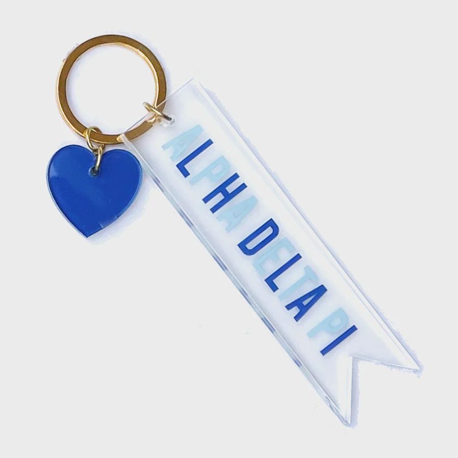 Acrylic Heart Charm Keychain, Sorority Acrylic Heart Charm Keychain, Sorority, Type: ADP