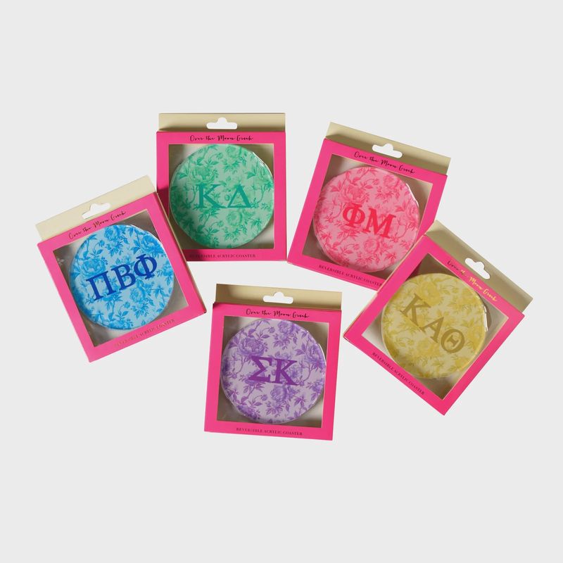 Reversible Floral Coaster, sorority |