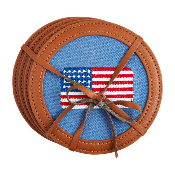 Embroidered Flag Coaster Set