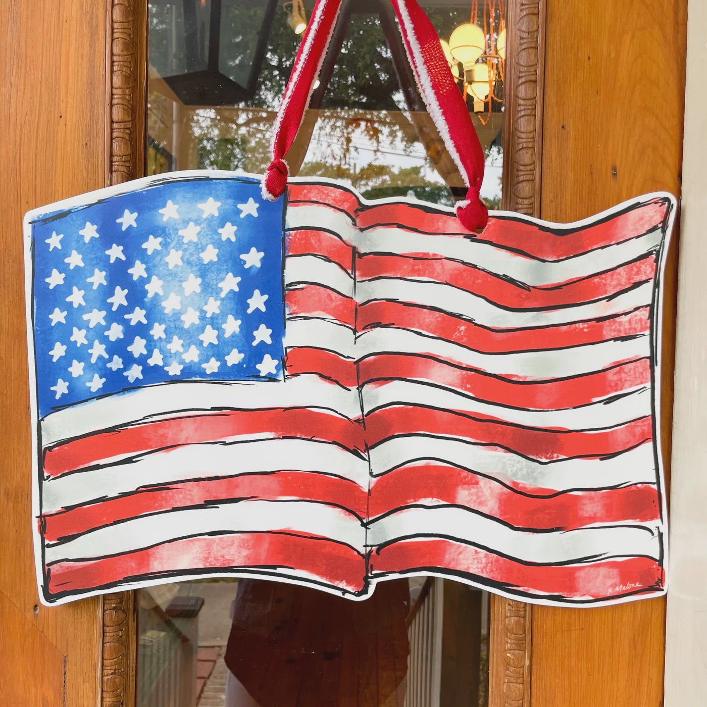 Door Hanger Patriotic Door Hanger Patriotic, Type: American Flag