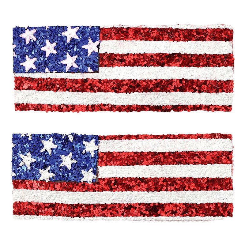 Hair Clip - Glitter Flag - Set of 2 Hair Clip - Glitter Flag - Set of 2