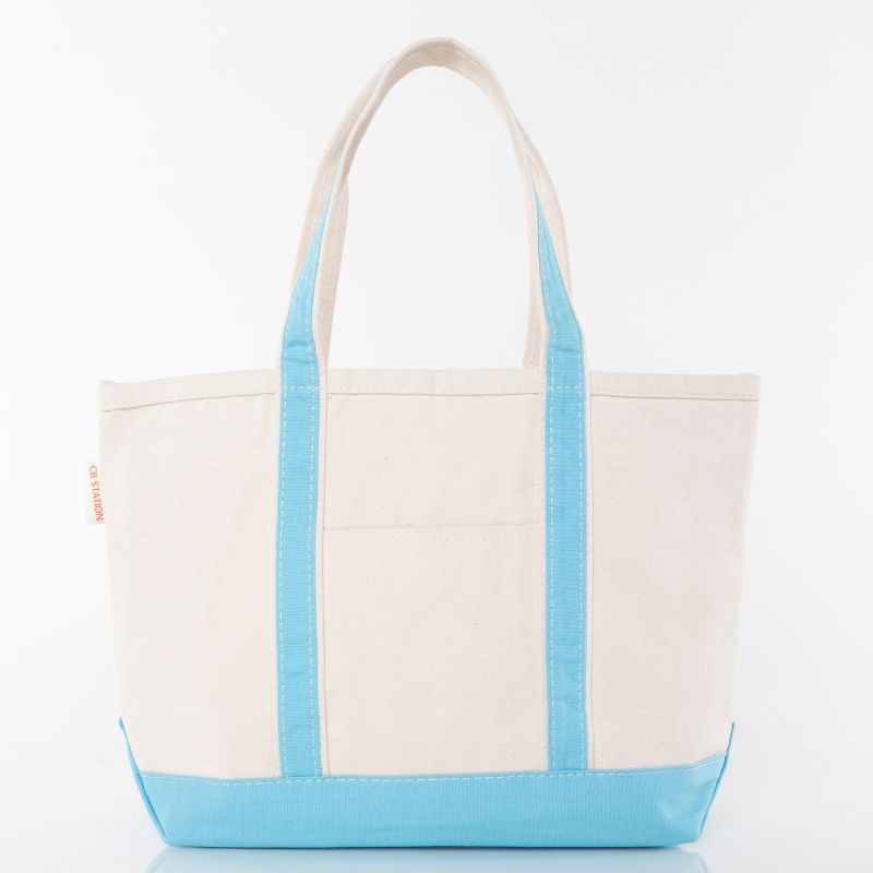 Med Classic Tote, Baby Blue/Canvas